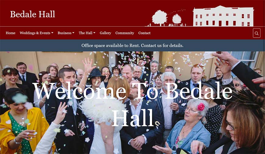 Screenshot of Bedale Hall Website