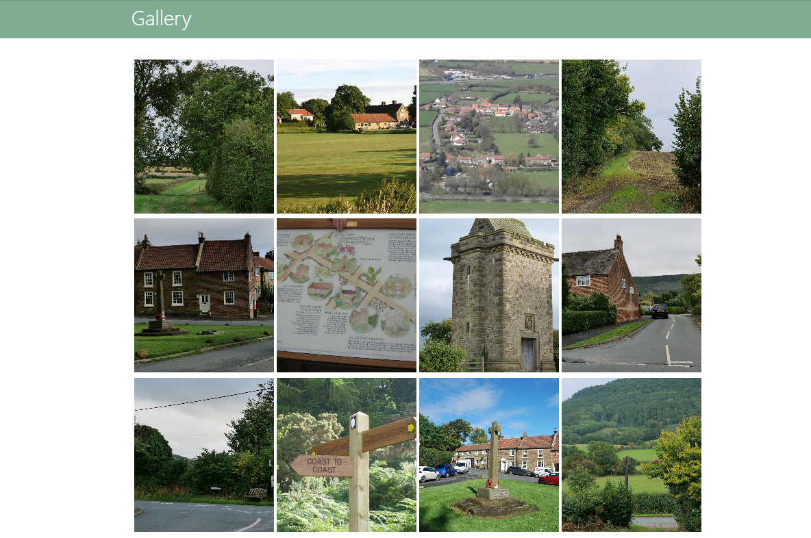 Screenshot of galleries displayed on the ingleby arncliffe site